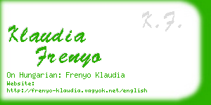 klaudia frenyo business card
